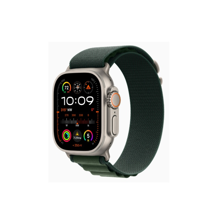 Apple Watch Ultra 2 49 �� Titanium Case, ���������/Dark Green Alpine Loop (2024)