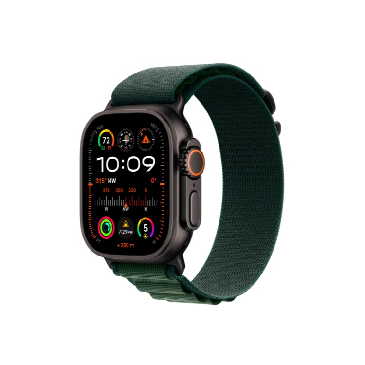 Apple Watch Ultra 2 49 �� Titanium Case, ������/Dark Green Alpine Loop (2024)